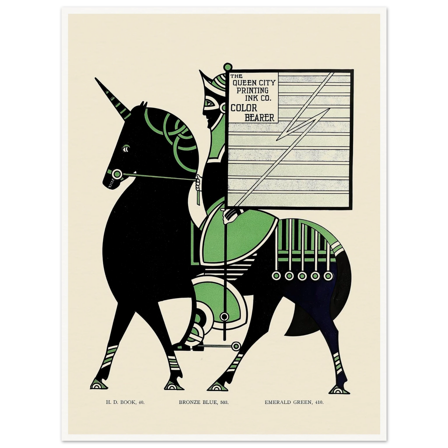 Queen City Ink, Ad. 11 (1890-1913) Art Print | Augustus Jansson - Framed Poster - 30x40 cm / 12x16″ - Black frame