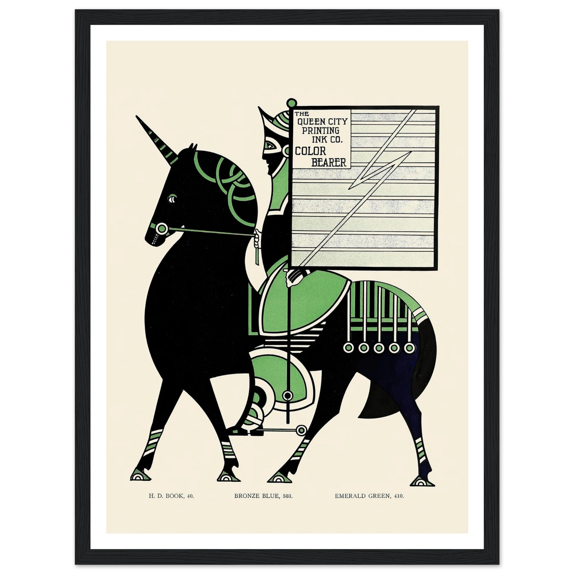 Queen City Ink, Ad. 11 (1890-1913) Art Print | Augustus Jansson - Framed Poster - 30x40 cm / 12x16″ - Black frame