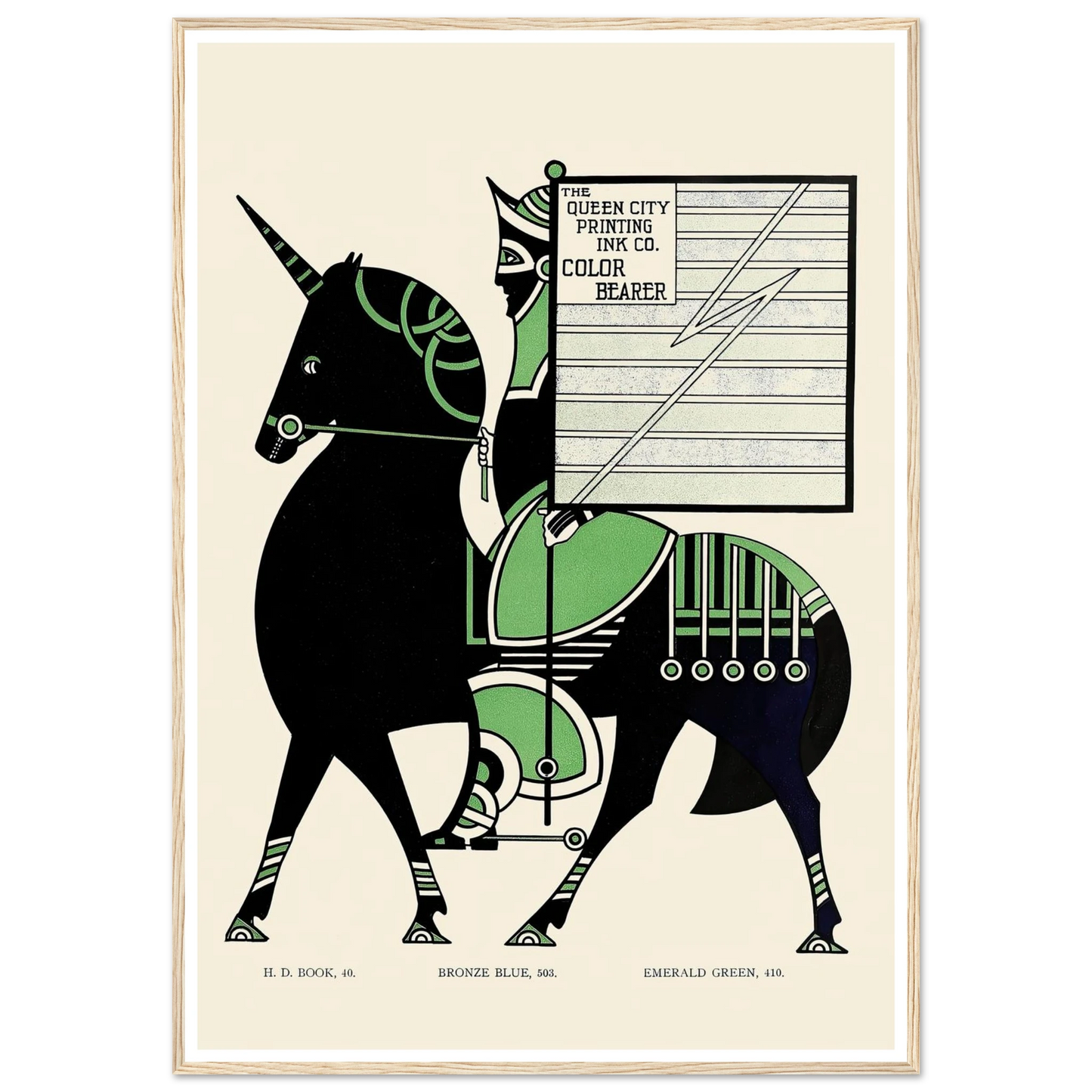 Queen City Ink, Ad. 11 (1890-1913) Art Print | Augustus Jansson - Framed Poster - 30x40 cm / 12x16″ - Black frame