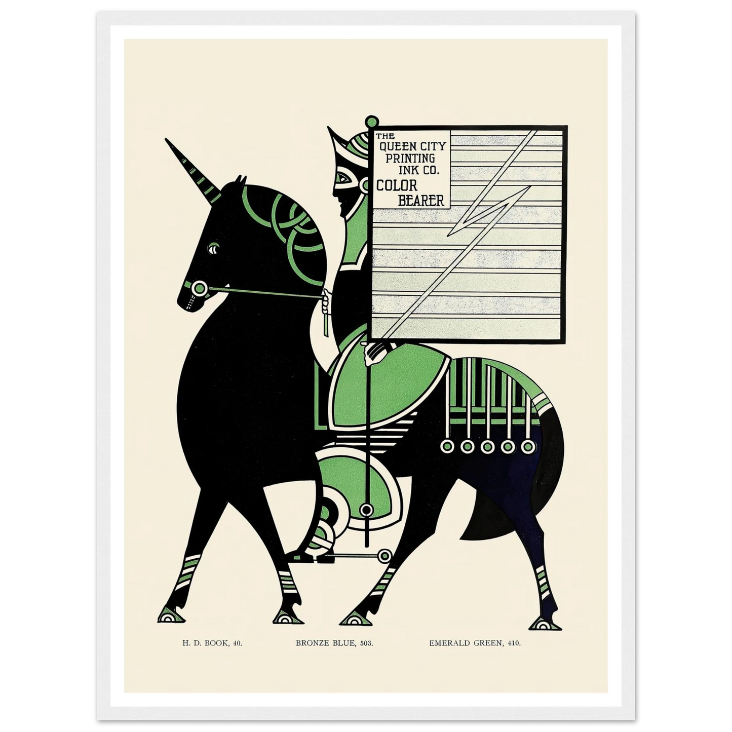 Queen City Ink, Ad. 11 (1890-1913) Art Print | Augustus Jansson - Framed Poster - 30x40 cm / 12x16″ - Black frame