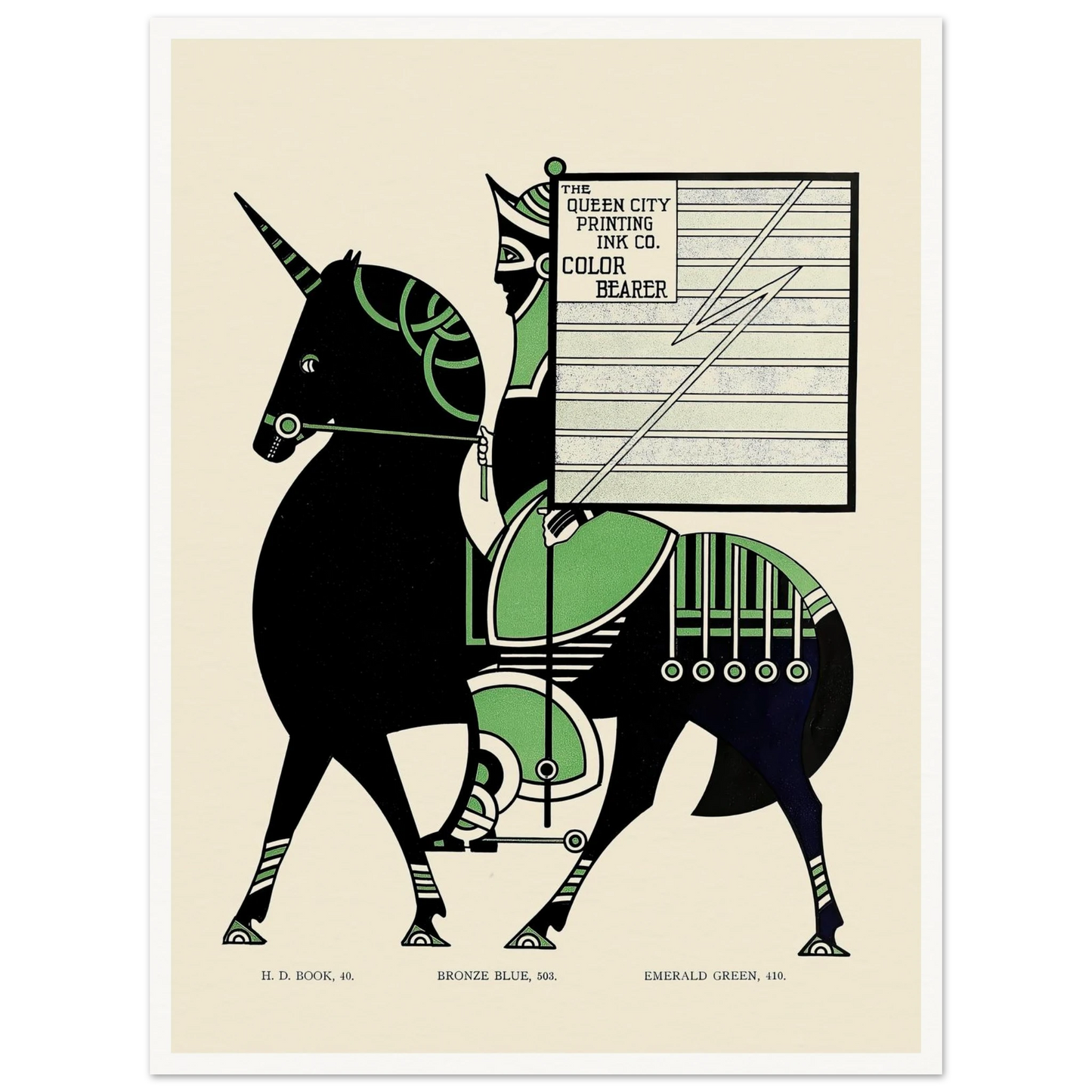 Queen City Ink, Ad. 11 (1890-1913) Art Print | Augustus Jansson - Framed Poster - 30x40 cm / 12x16″ - Black frame