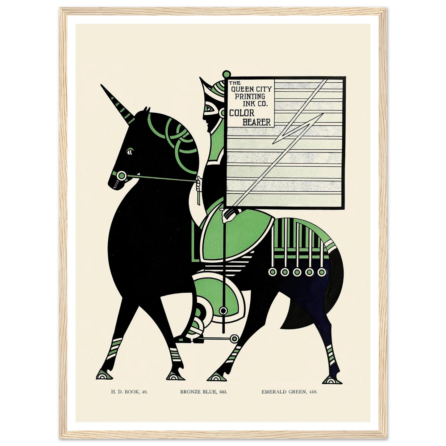 Queen City Ink, Ad. 11 (1890-1913) Art Print | Augustus Jansson - Framed Poster - 30x40 cm / 12x16″ - Black frame