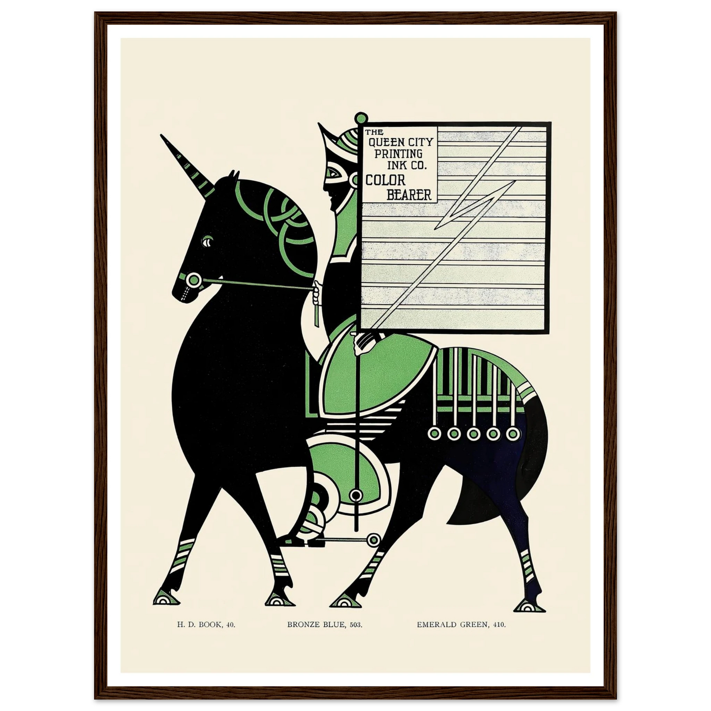 Queen City Ink, Ad. 11 (1890-1913) Art Print | Augustus Jansson - Framed Poster - 30x40 cm / 12x16″ - Black frame