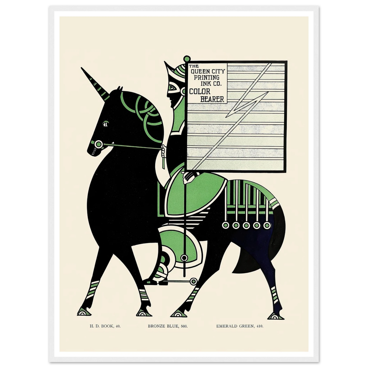 Queen City Ink, Ad. 11 (1890-1913) Art Print | Augustus Jansson - Framed Poster - 30x40 cm / 12x16″ - Black frame