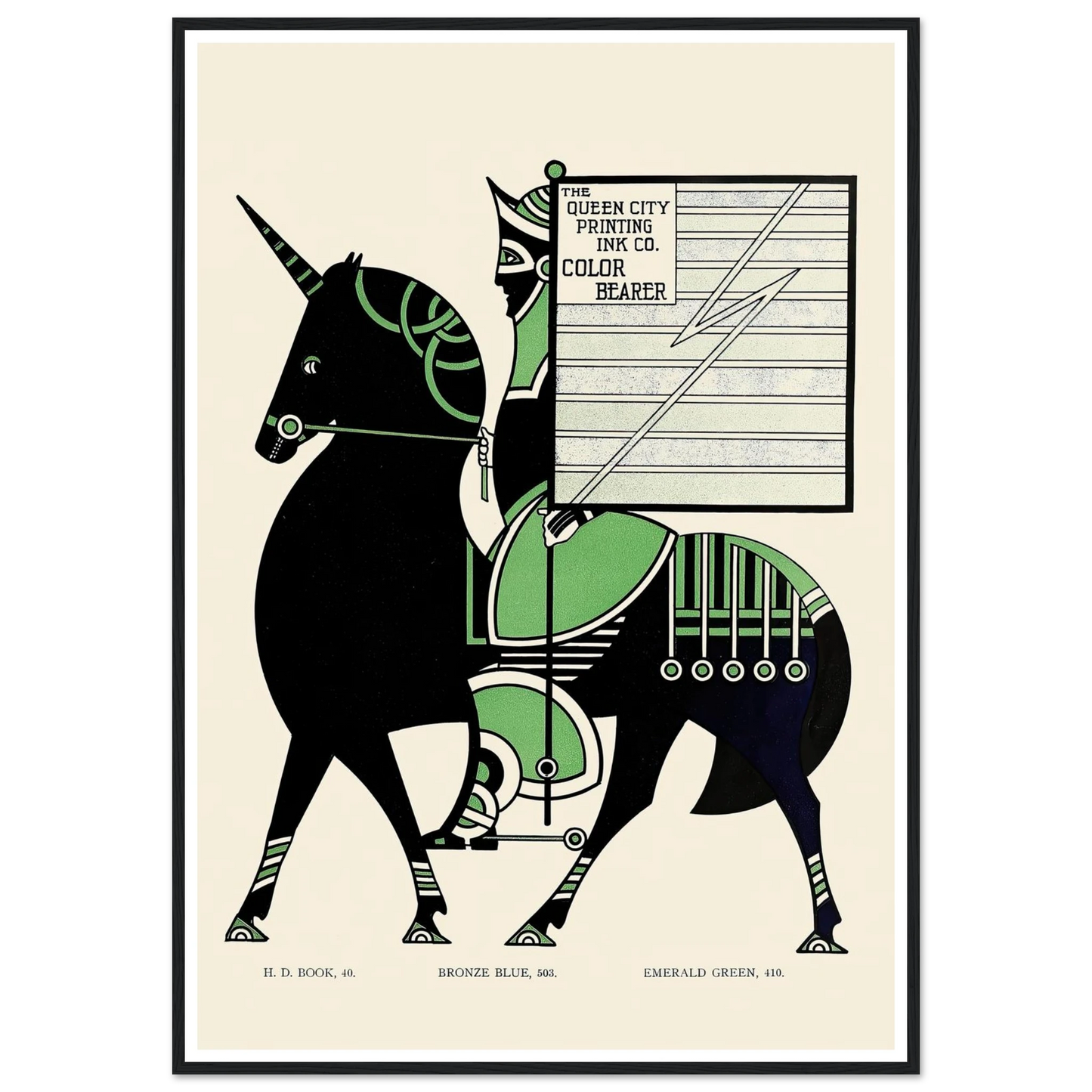 Queen City Ink, Ad. 11 (1890-1913) Art Print | Augustus Jansson - Framed Poster - 30x40 cm / 12x16″ - Black frame