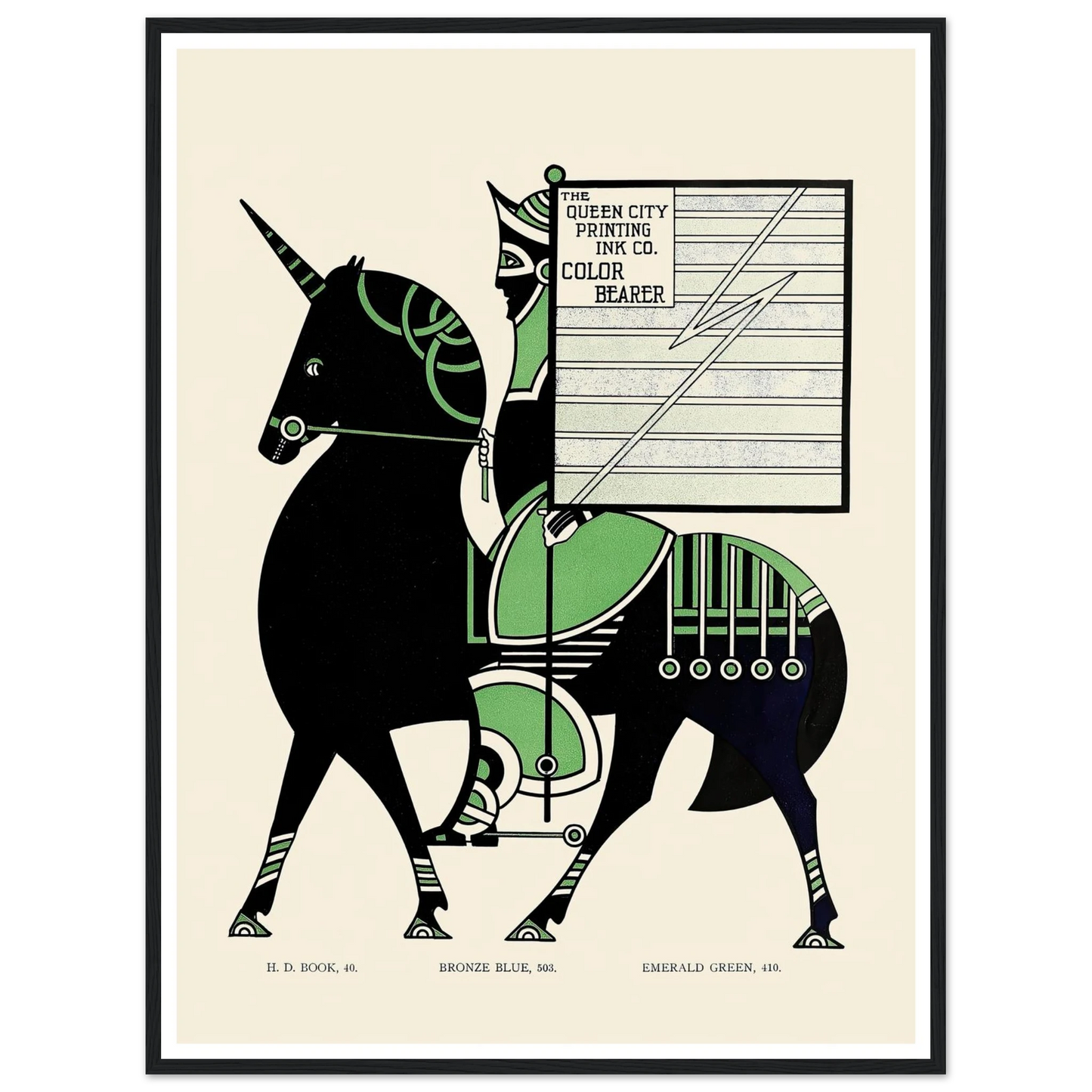 Queen City Ink, Ad. 11 (1890-1913) Art Print | Augustus Jansson - Framed Poster - 30x40 cm / 12x16″ - Black frame