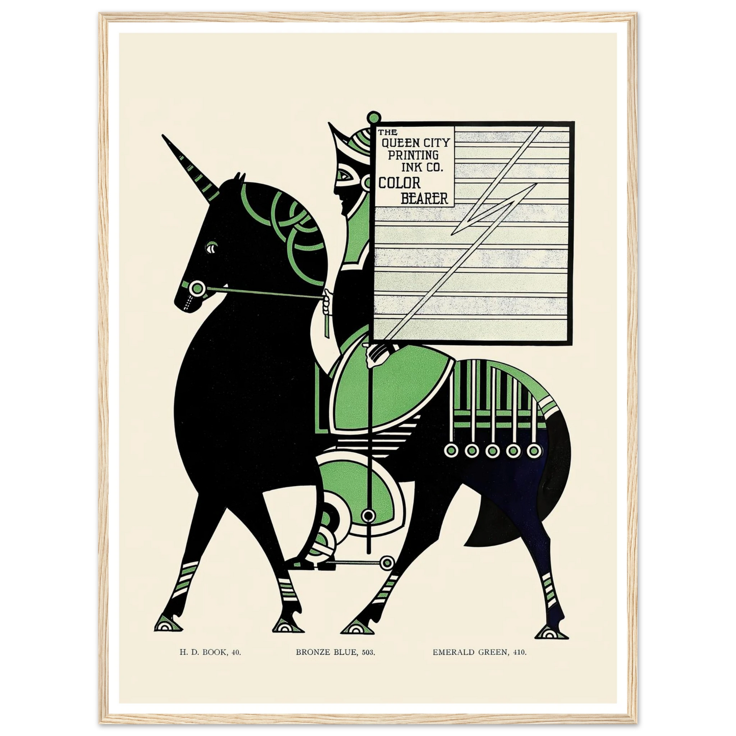 Queen City Ink, Ad. 11 (1890-1913) Art Print | Augustus Jansson - Framed Poster - 30x40 cm / 12x16″ - Black frame