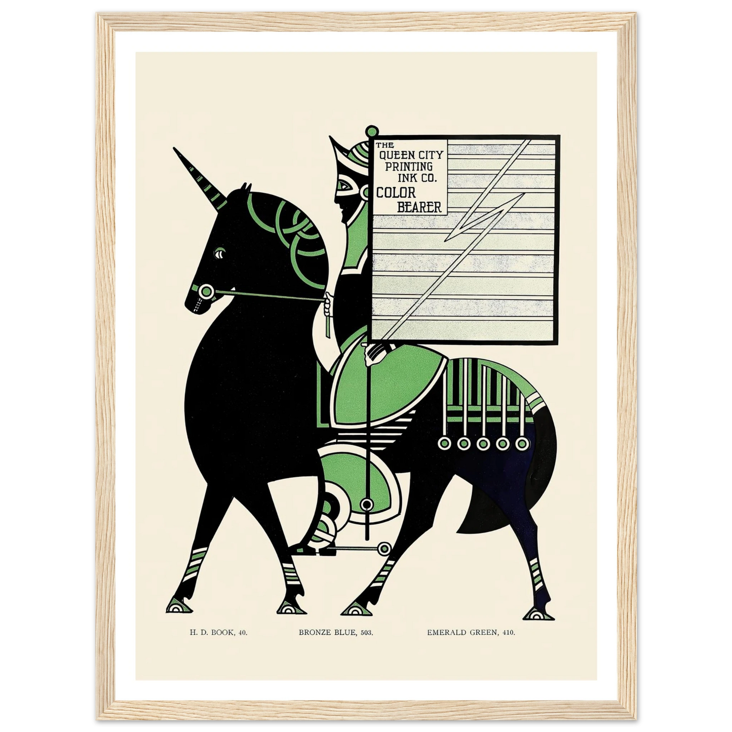 Queen City Ink, Ad. 11 (1890-1913) Art Print | Augustus Jansson - Framed Poster - 30x40 cm / 12x16″ - Black frame