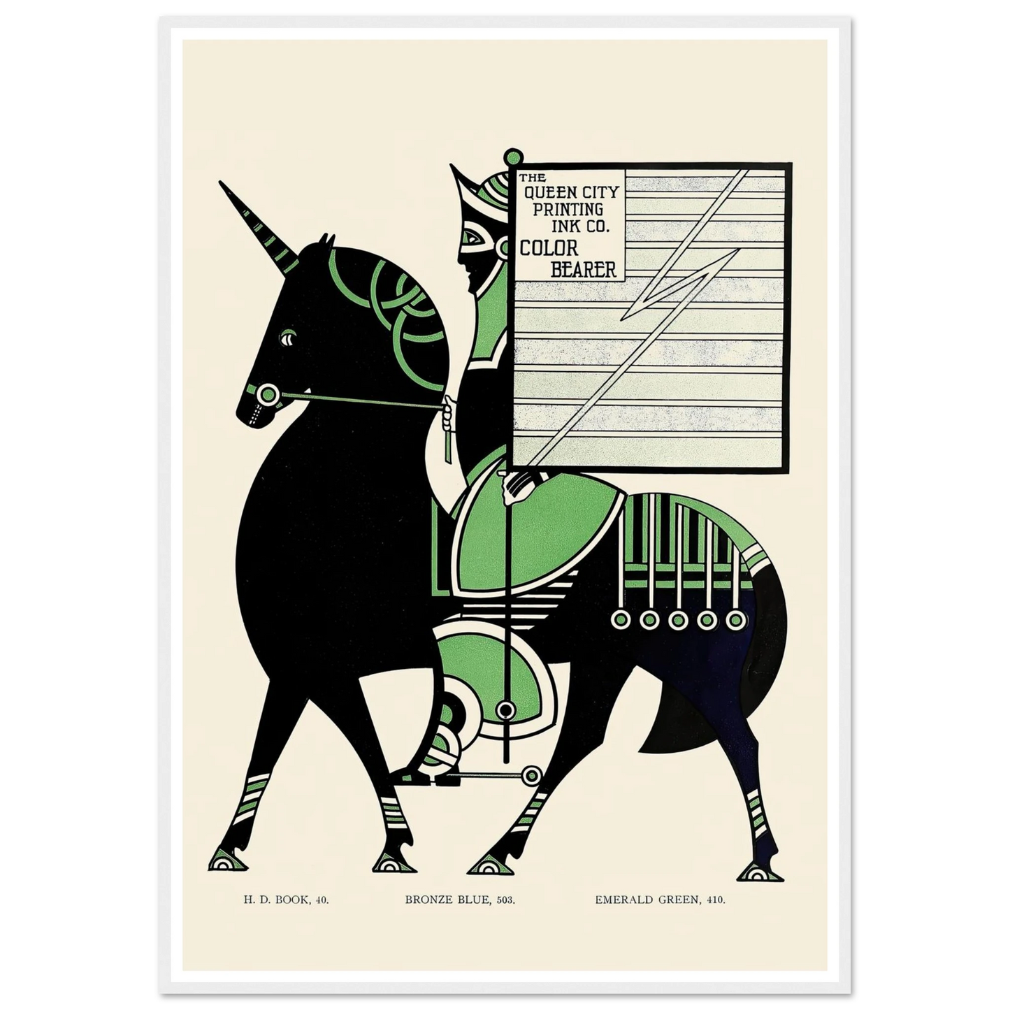 Queen City Ink, Ad. 11 (1890-1913) Art Print | Augustus Jansson - Framed Poster - 30x40 cm / 12x16″ - Black frame