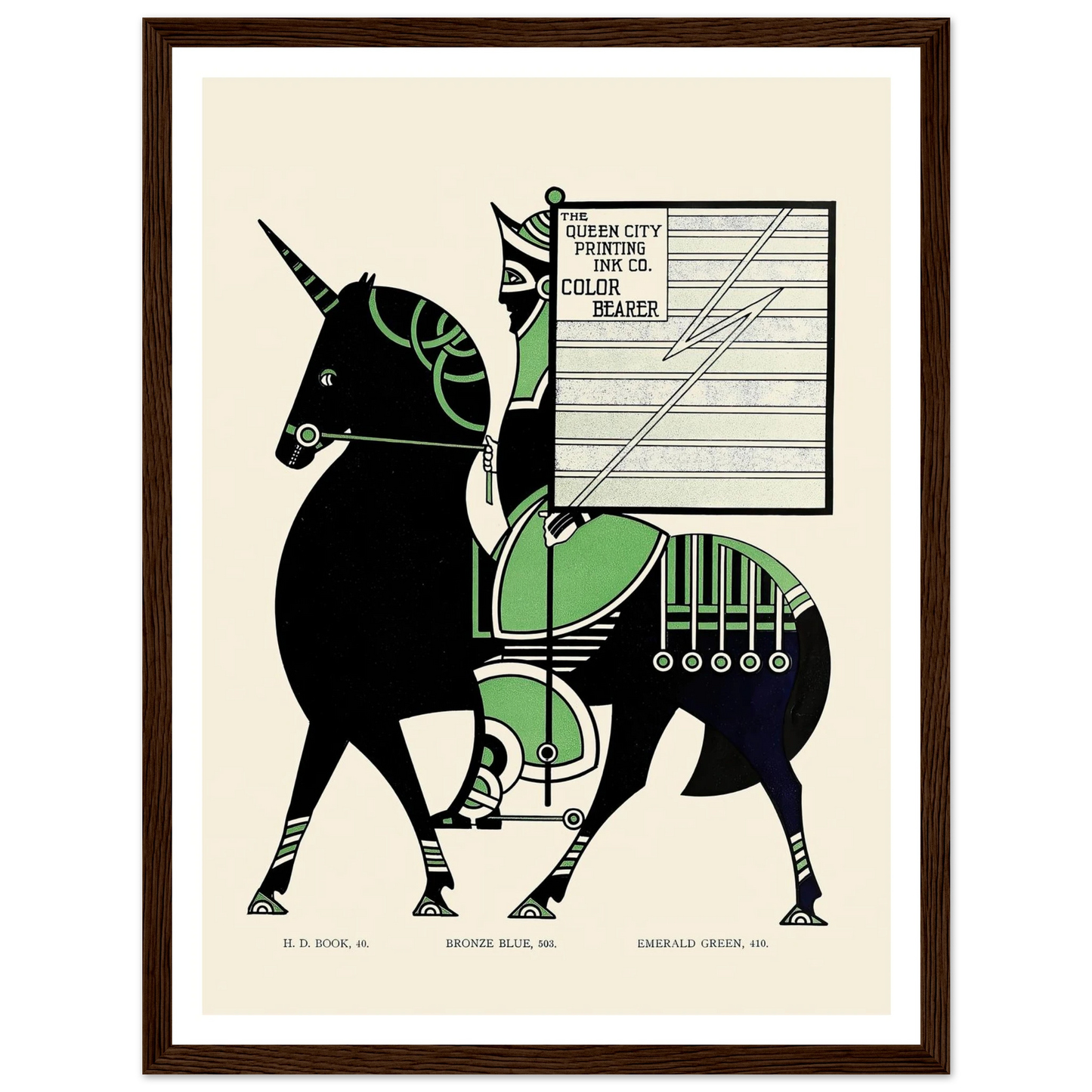 Queen City Ink, Ad. 11 (1890-1913) Art Print | Augustus Jansson - Framed Poster - 30x40 cm / 12x16″ - Black frame