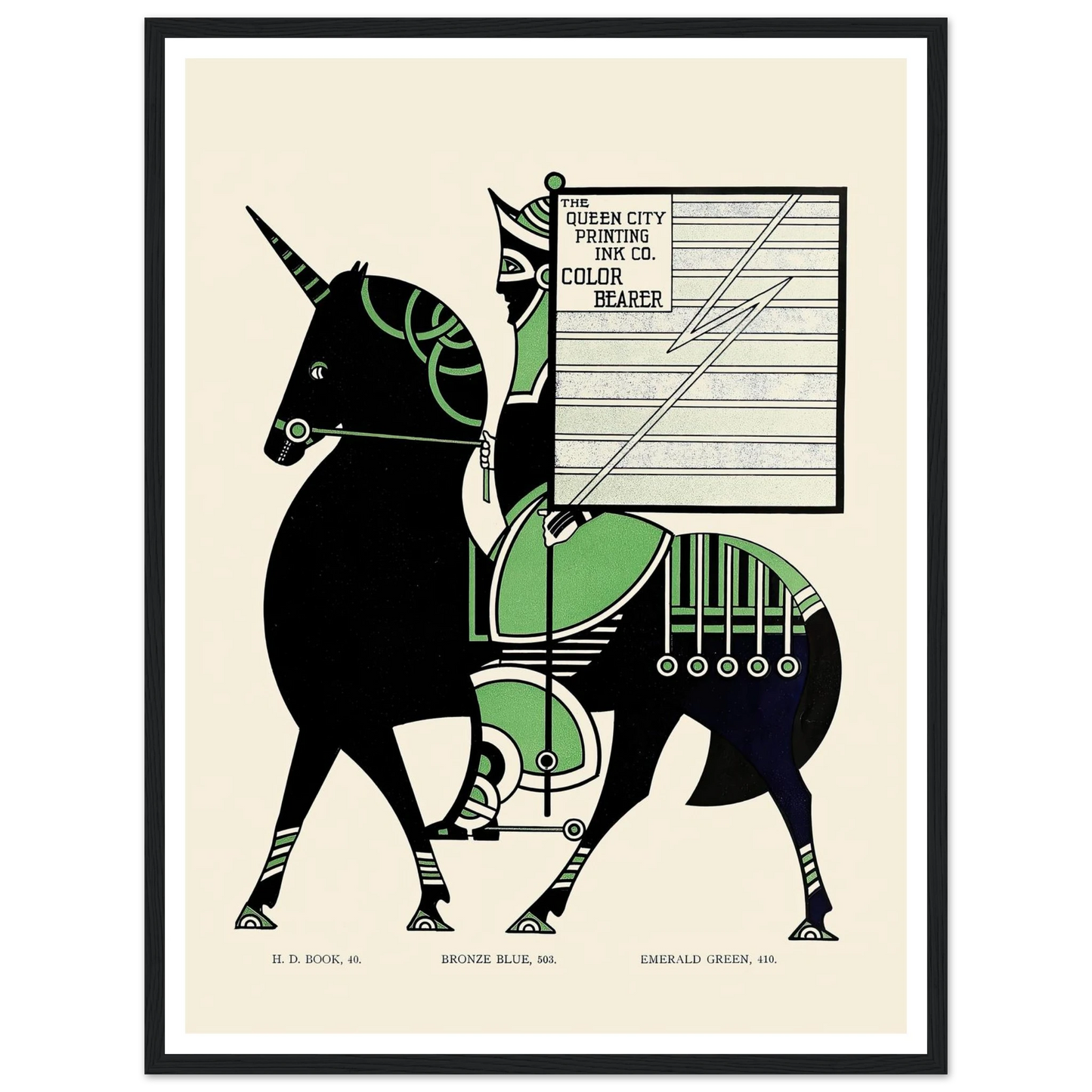 Queen City Ink, Ad. 11 (1890-1913) Art Print | Augustus Jansson - Framed Poster - 30x40 cm / 12x16″ - Black frame