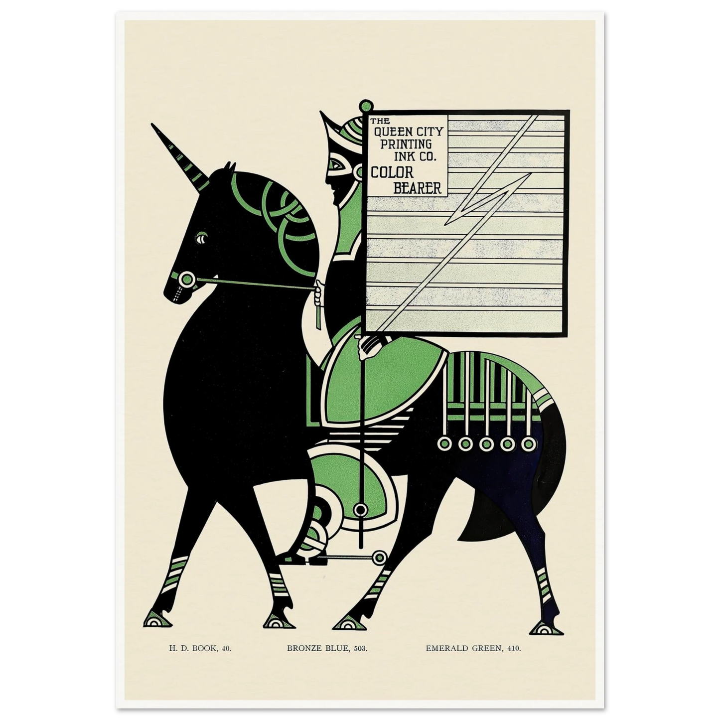 Queen City Ink, Ad. 11 (1890-1913) Art Print | Augustus Jansson - Framed Poster - 30x40 cm / 12x16″ - Black frame