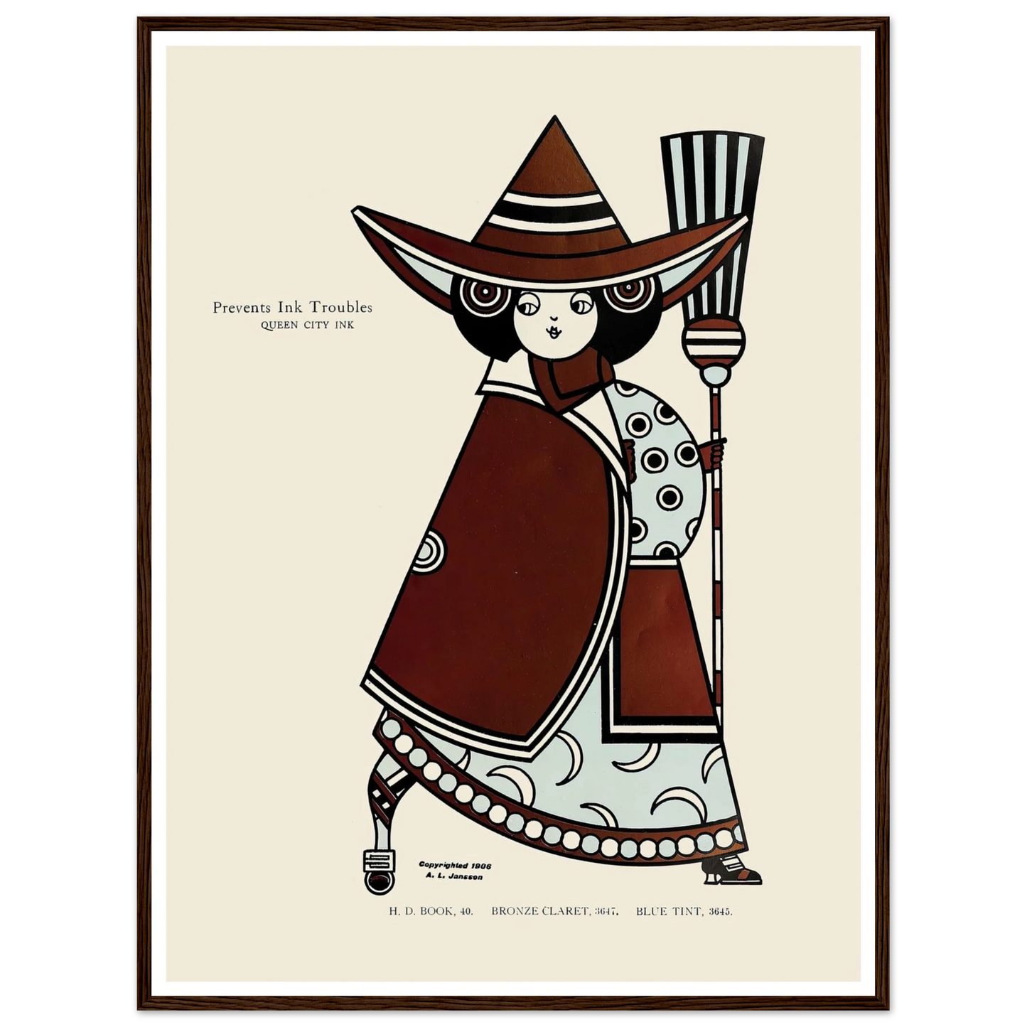 Queen City Ink, Ad. 13 (1890-1913) Art Print | Augustus Jansson - Framed Poster - 30x40 cm / 12x16″ - Black frame