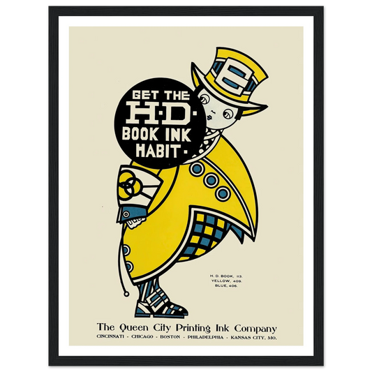 Queen City Ink, Ad. 14 (1890-1913) Art Print | Augustus Jansson - Framed Poster - 30x40 cm / 12x16″ - Black frame