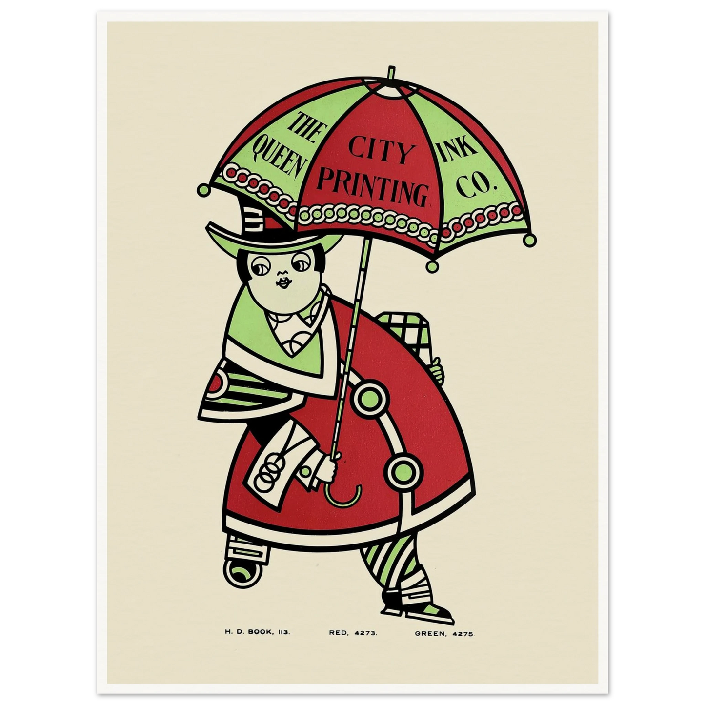 Queen City Ink, Ad. 16 (1890-1913) Art Print | Augustus Jansson - Framed Poster - 30x40 cm / 12x16″ - Black frame