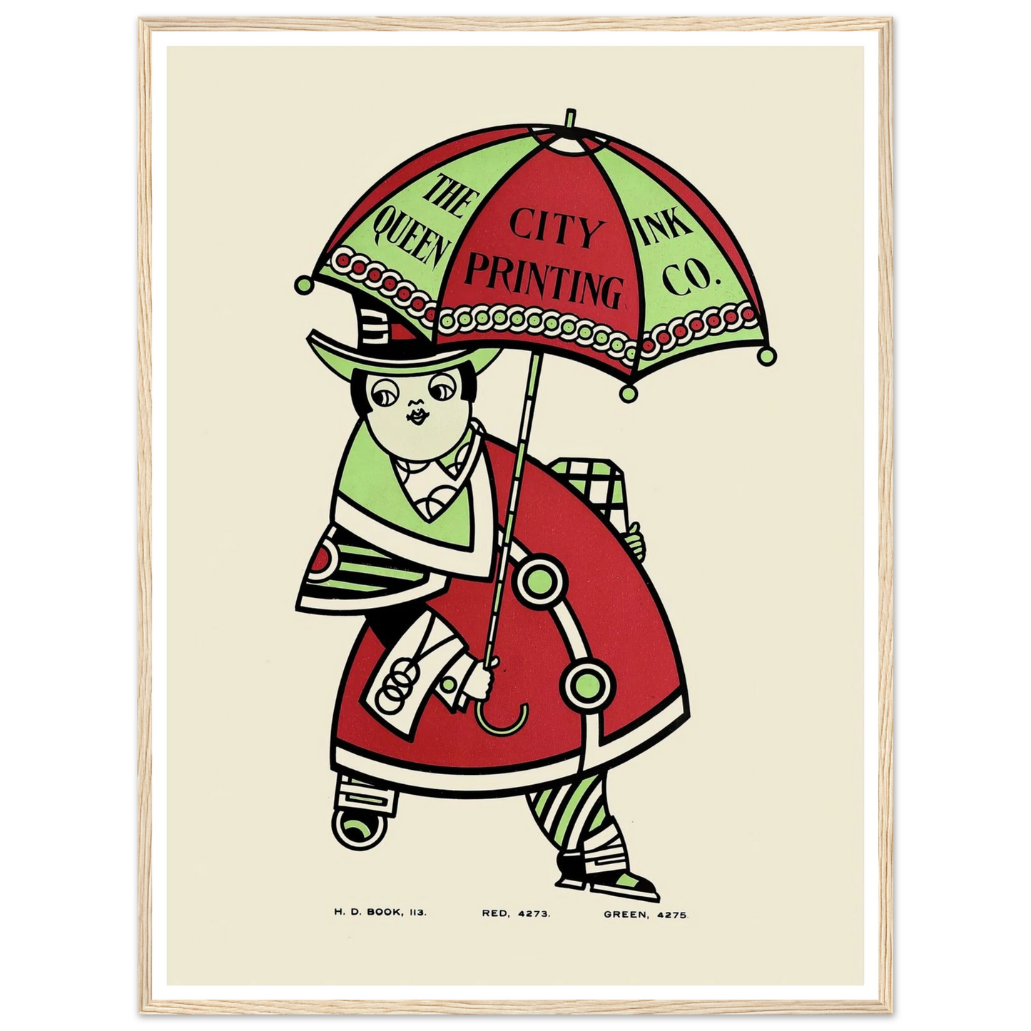 Queen City Ink, Ad. 16 (1890-1913) Art Print | Augustus Jansson - Framed Poster - 30x40 cm / 12x16″ - Black frame