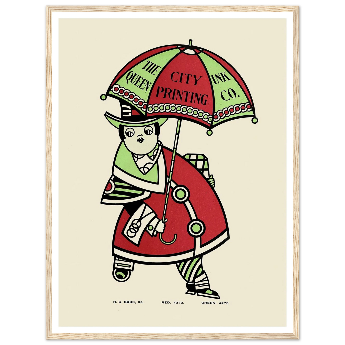 Queen City Ink, Ad. 16 (1890-1913) Art Print | Augustus Jansson - Framed Poster - 30x40 cm / 12x16″ - Black frame