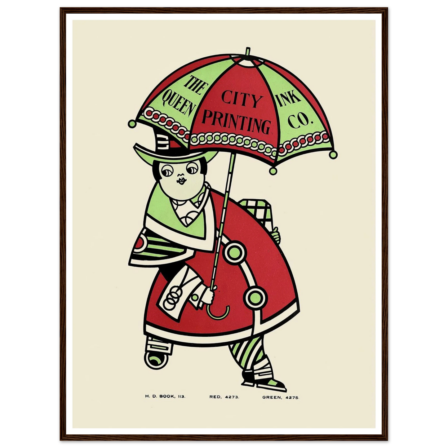 Queen City Ink, Ad. 16 (1890-1913) Art Print | Augustus Jansson - Framed Poster - 30x40 cm / 12x16″ - Black frame