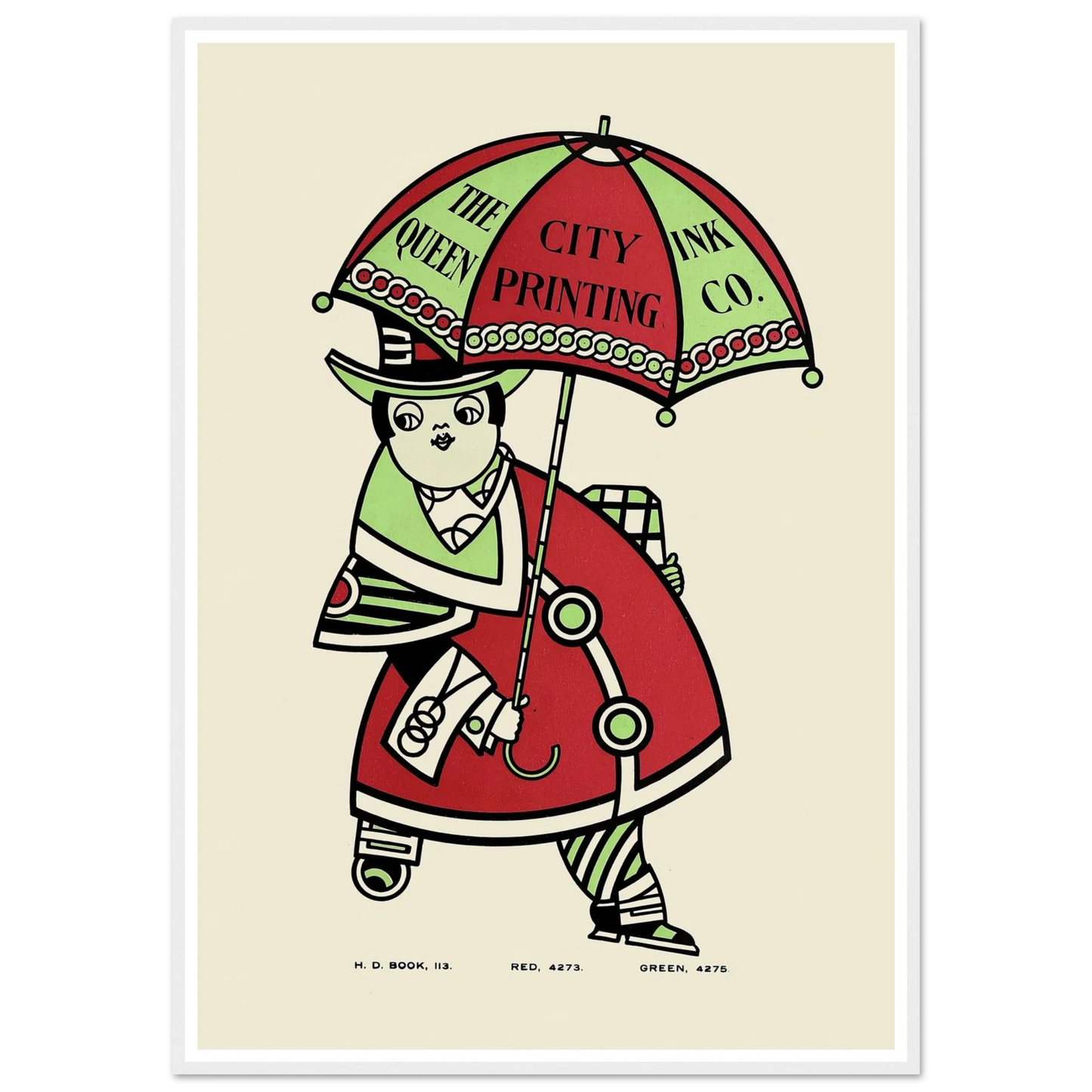 Queen City Ink, Ad. 16 (1890-1913) Art Print | Augustus Jansson - Framed Poster - 30x40 cm / 12x16″ - Black frame