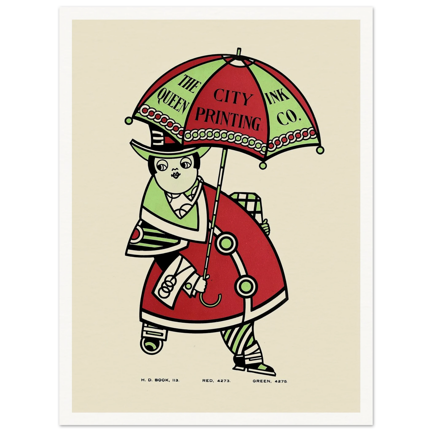 Queen City Ink, Ad. 16 (1890-1913) Art Print | Augustus Jansson - Framed Poster - 30x40 cm / 12x16″ - Black frame