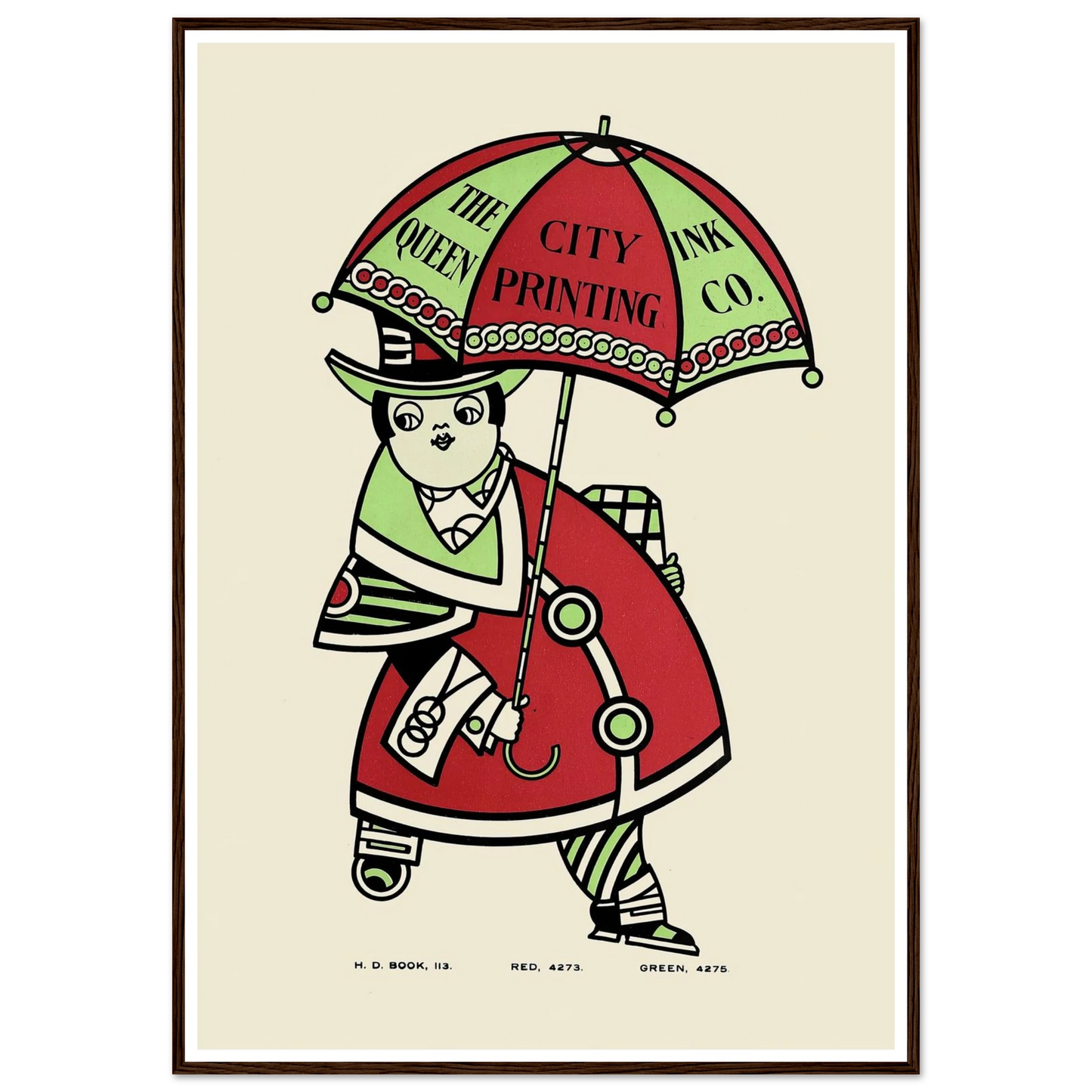 Queen City Ink, Ad. 16 (1890-1913) Art Print | Augustus Jansson - Framed Poster - 30x40 cm / 12x16″ - Black frame