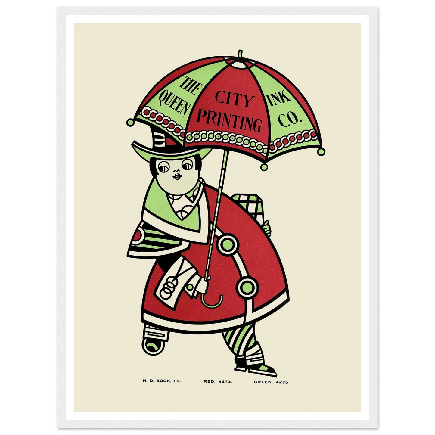 Queen City Ink, Ad. 16 (1890-1913) Art Print | Augustus Jansson - Framed Poster - 30x40 cm / 12x16″ - Black frame