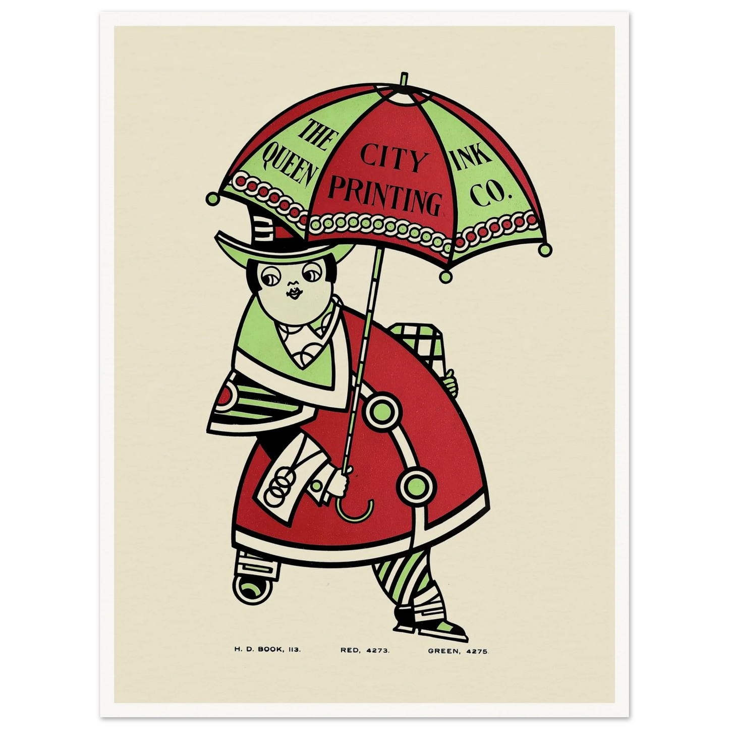 Queen City Ink, Ad. 16 (1890-1913) Art Print | Augustus Jansson - Framed Poster - 30x40 cm / 12x16″ - Black frame