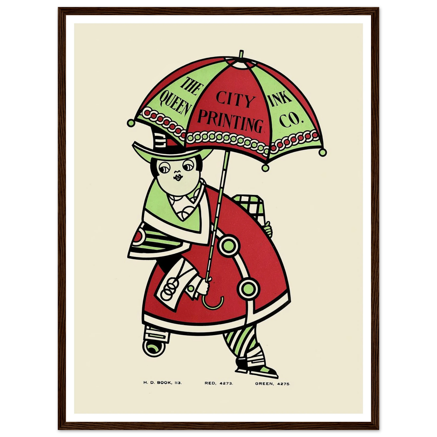 Queen City Ink, Ad. 16 (1890-1913) Art Print | Augustus Jansson - Framed Poster - 30x40 cm / 12x16″ - Black frame