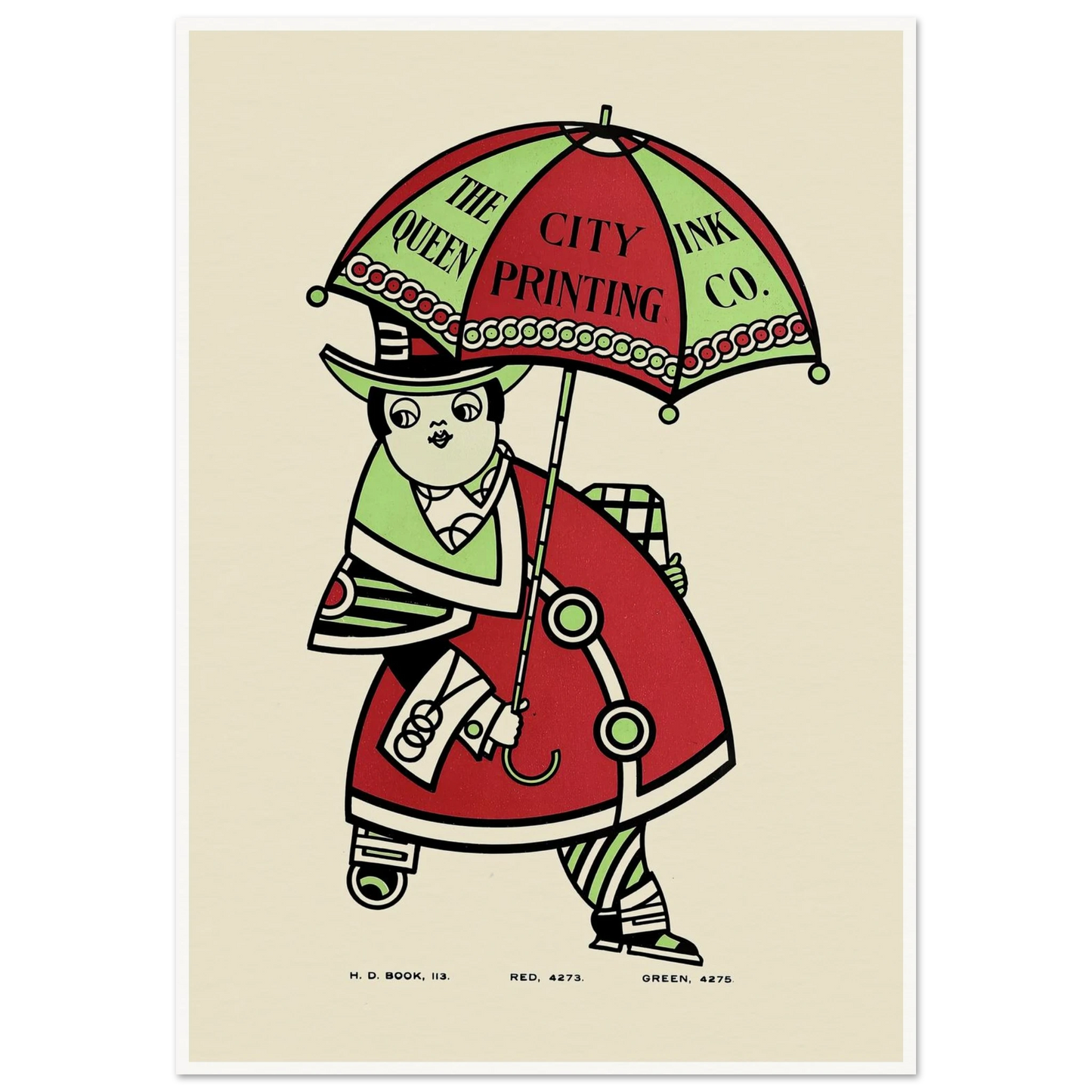 Queen City Ink, Ad. 16 (1890-1913) Art Print | Augustus Jansson - Framed Poster - 30x40 cm / 12x16″ - Black frame