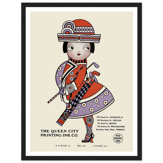 Queen City Ink, Ad. 18 (1890-1913) Art Print | Augustus Jansson - Framed Poster - 30x40 cm / 12x16″ - Black frame