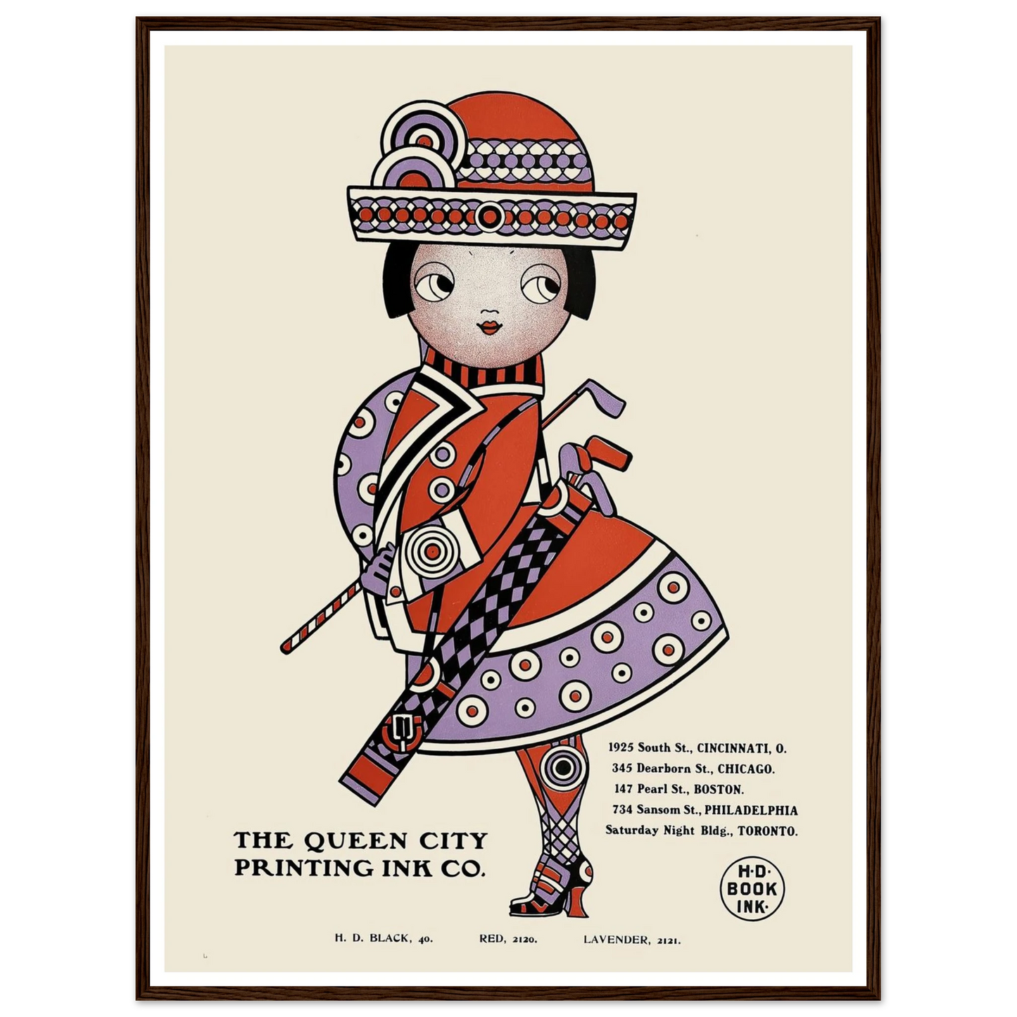 Queen City Ink, Ad. 18 (1890-1913) Art Print | Augustus Jansson - Framed Poster - 30x40 cm / 12x16″ - Black frame