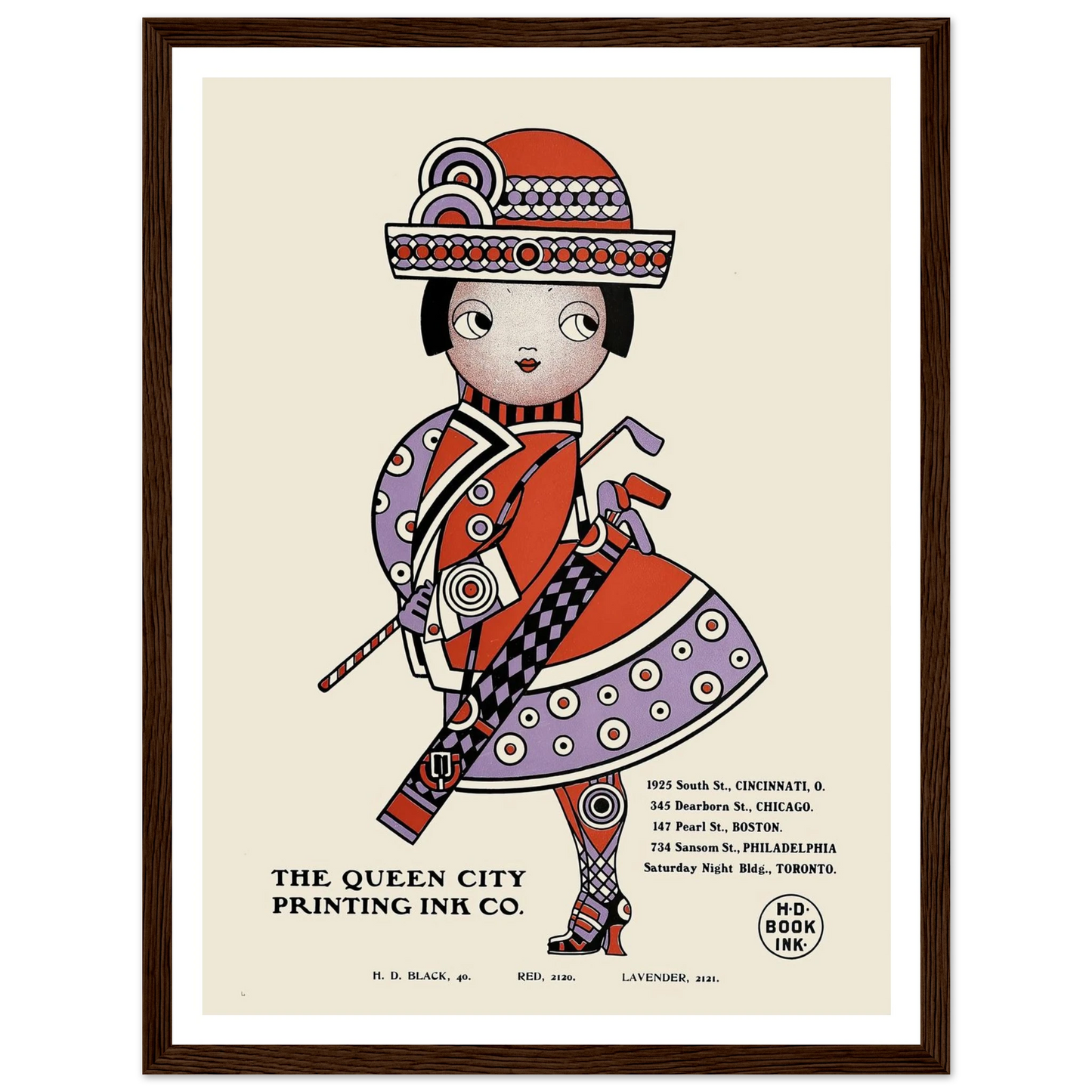 Queen City Ink, Ad. 18 (1890-1913) Art Print | Augustus Jansson - Framed Poster - 30x40 cm / 12x16″ - Black frame