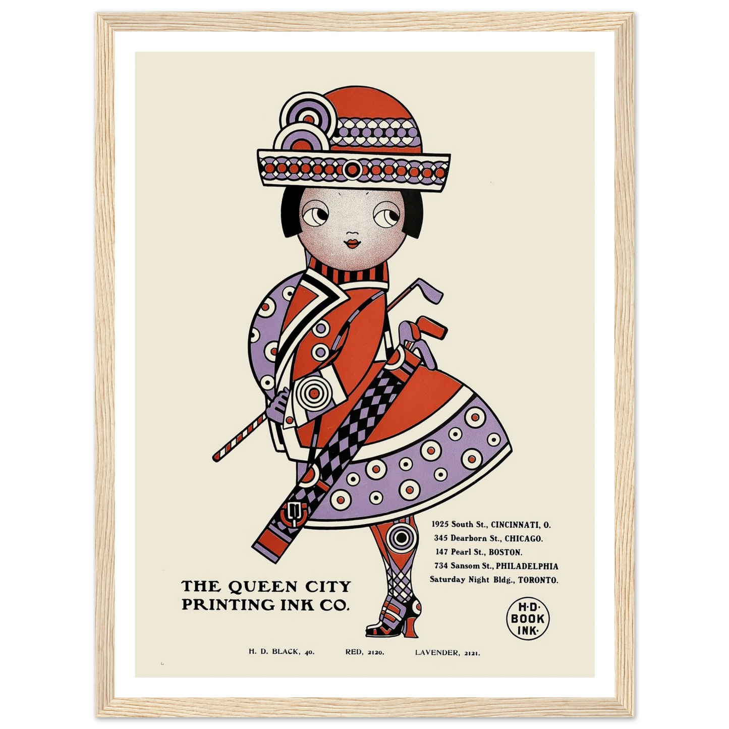 Queen City Ink, Ad. 18 (1890-1913) Art Print | Augustus Jansson - Framed Poster - 30x40 cm / 12x16″ - Black frame