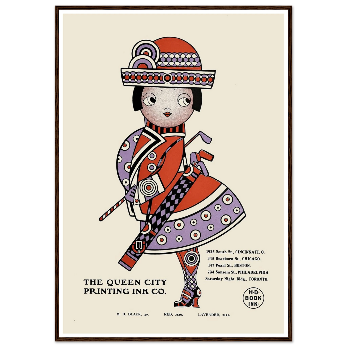 Queen City Ink, Ad. 18 (1890-1913) Art Print | Augustus Jansson - Framed Poster - 30x40 cm / 12x16″ - Black frame