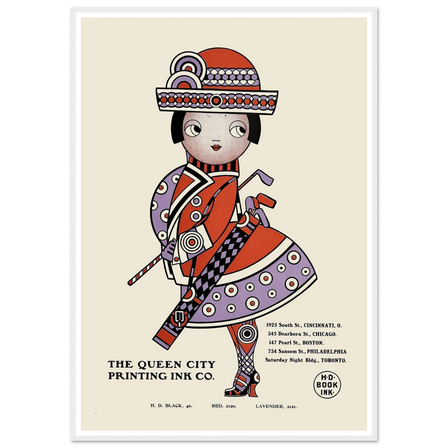 Queen City Ink, Ad. 18 (1890-1913) Art Print | Augustus Jansson - Framed Poster - 30x40 cm / 12x16″ - Black frame