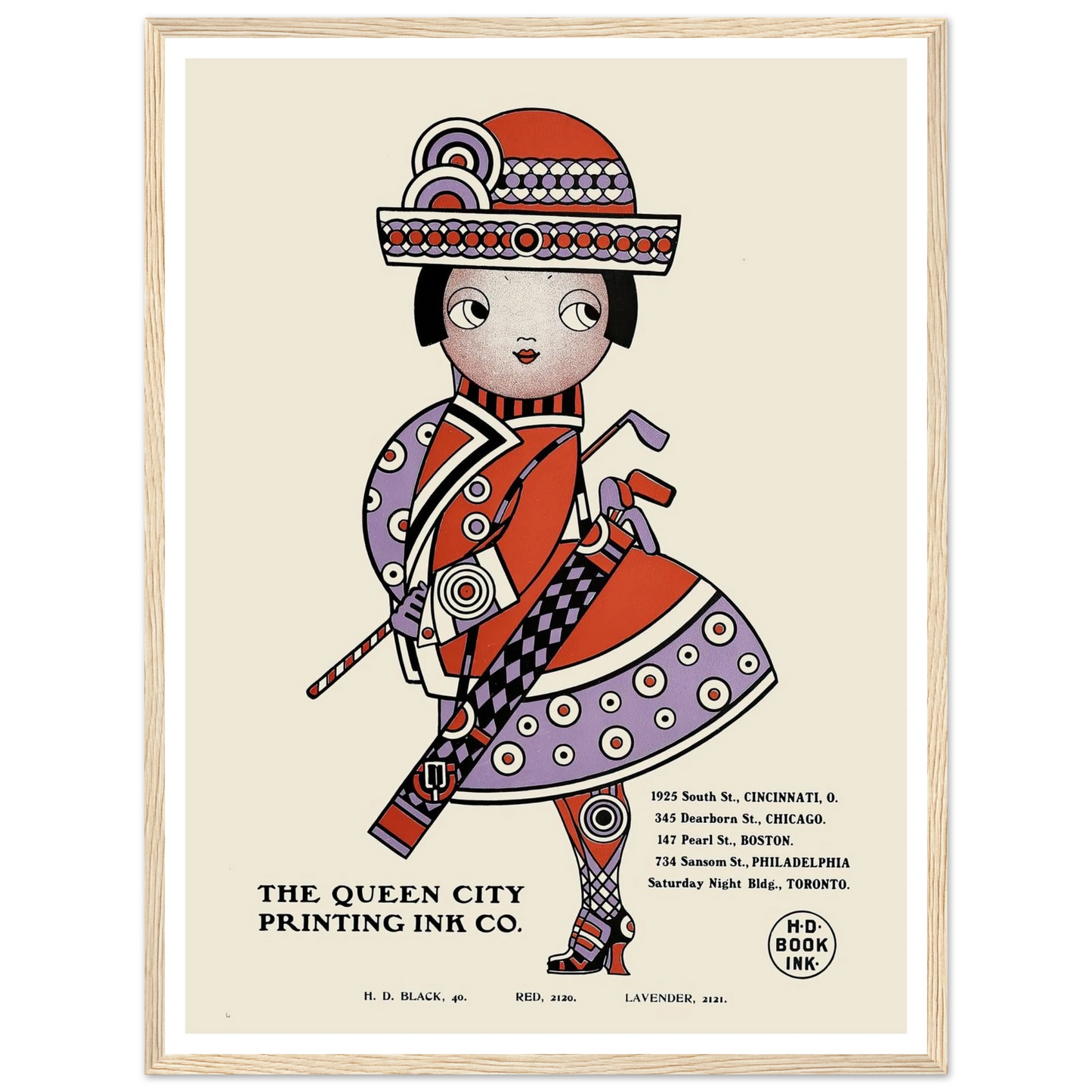 Queen City Ink, Ad. 18 (1890-1913) Art Print | Augustus Jansson - Framed Poster - 30x40 cm / 12x16″ - Black frame