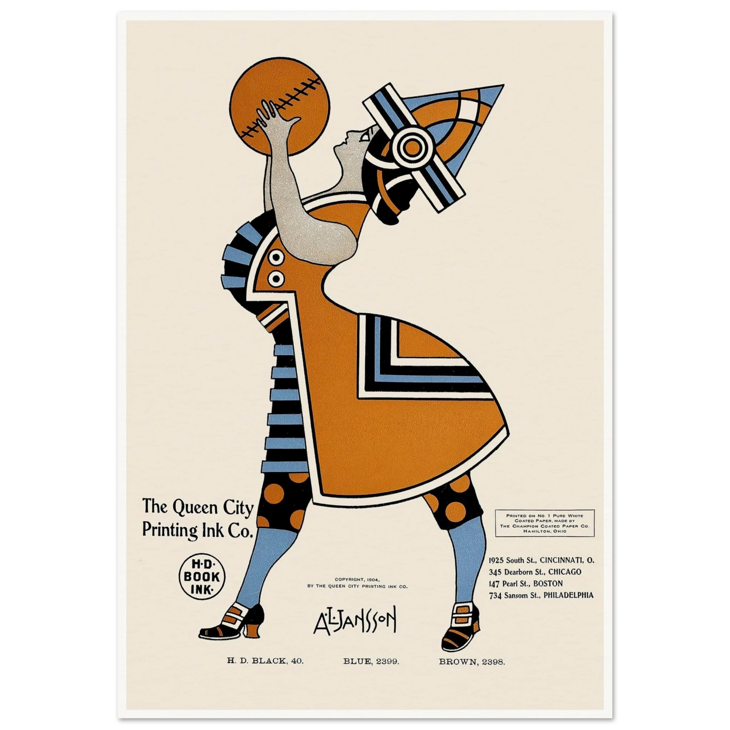 Queen City Ink, Ad. 19 (1890-1913) Art Print | Augustus Jansson-Quipham Collections