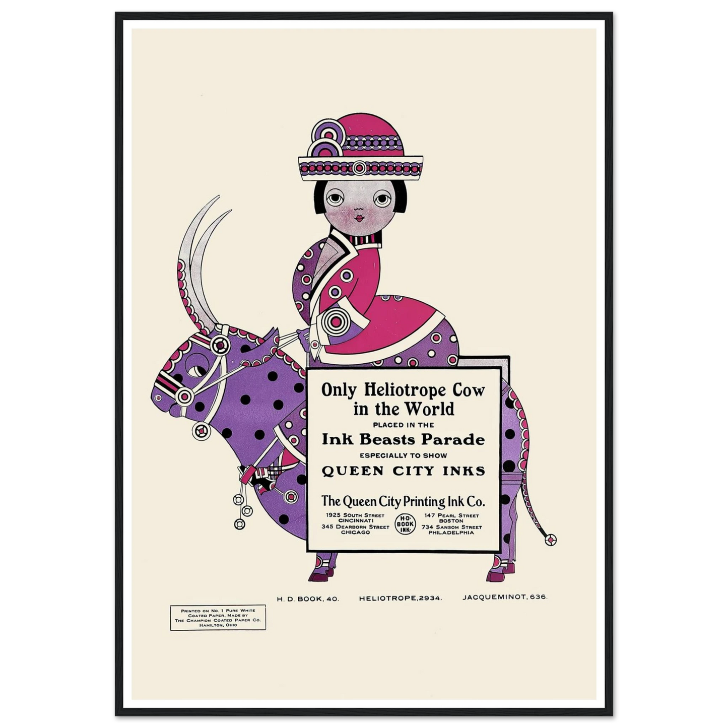 Queen City Ink, Ad. 26 (1890-1913) Art Print | Augustus Jansson - Framed Poster - 30x40 cm / 12x16″ - Black frame