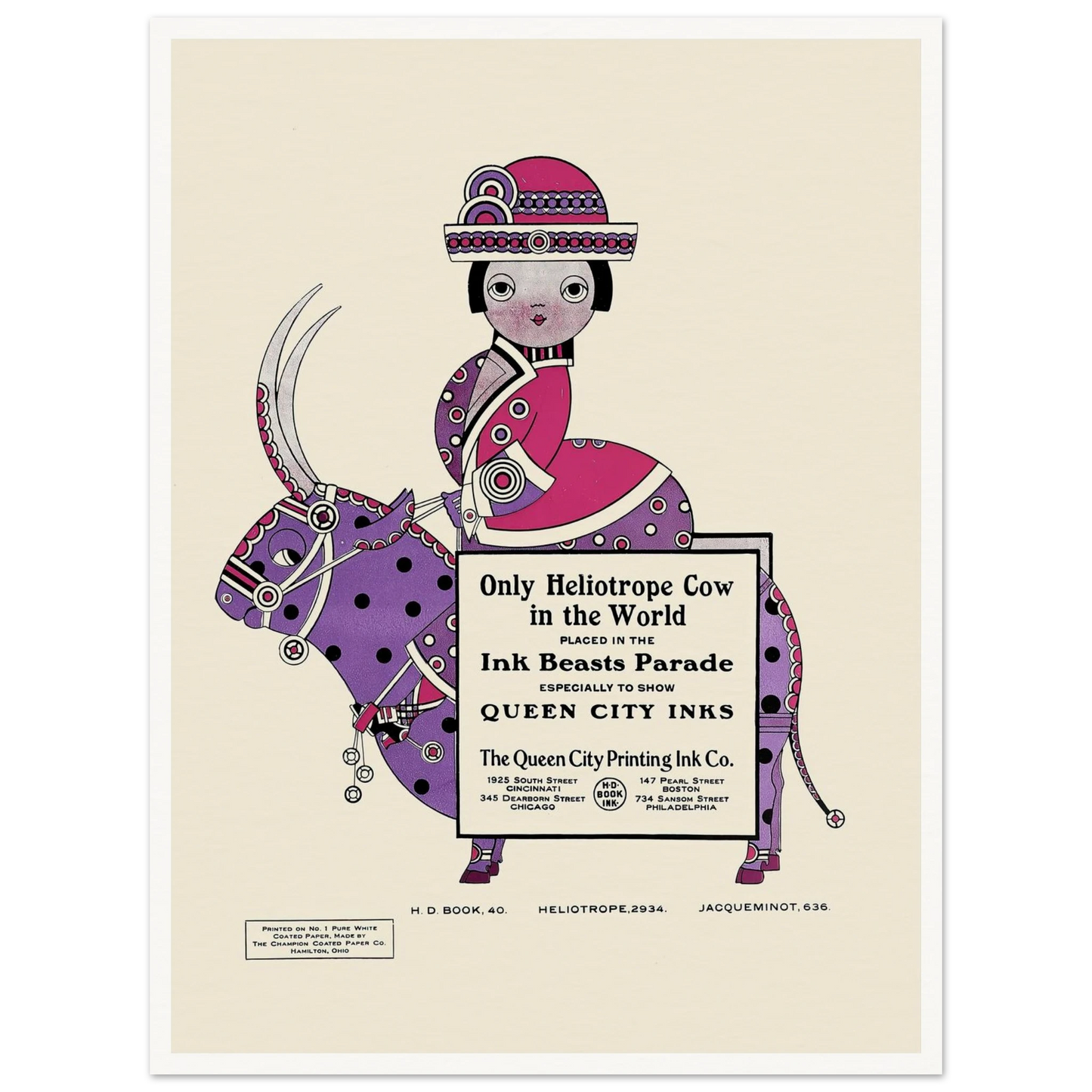 Queen City Ink, Ad. 26 (1890-1913) Art Print | Augustus Jansson - Framed Poster - 30x40 cm / 12x16″ - Black frame