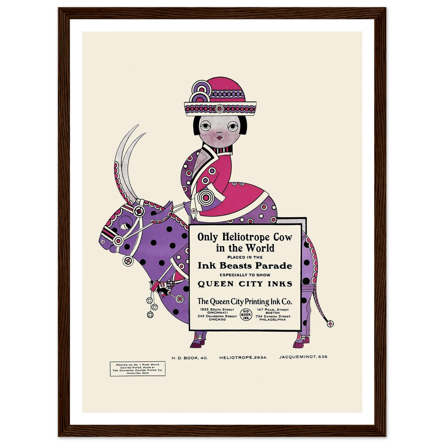 Queen City Ink, Ad. 26 (1890-1913) Art Print | Augustus Jansson - Framed Poster - 30x40 cm / 12x16″ - Black frame