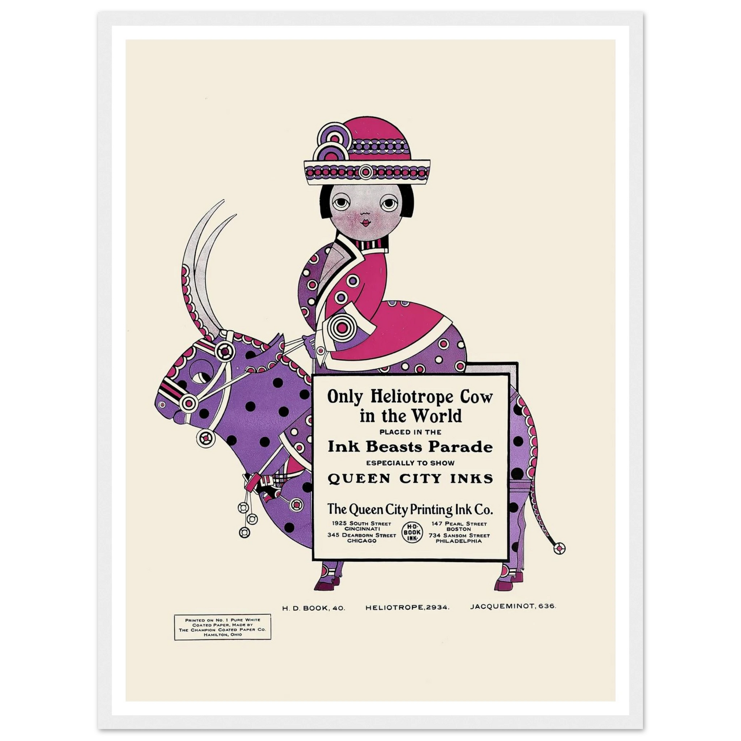 Queen City Ink, Ad. 26 (1890-1913) Art Print | Augustus Jansson - Framed Poster - 30x40 cm / 12x16″ - Black frame