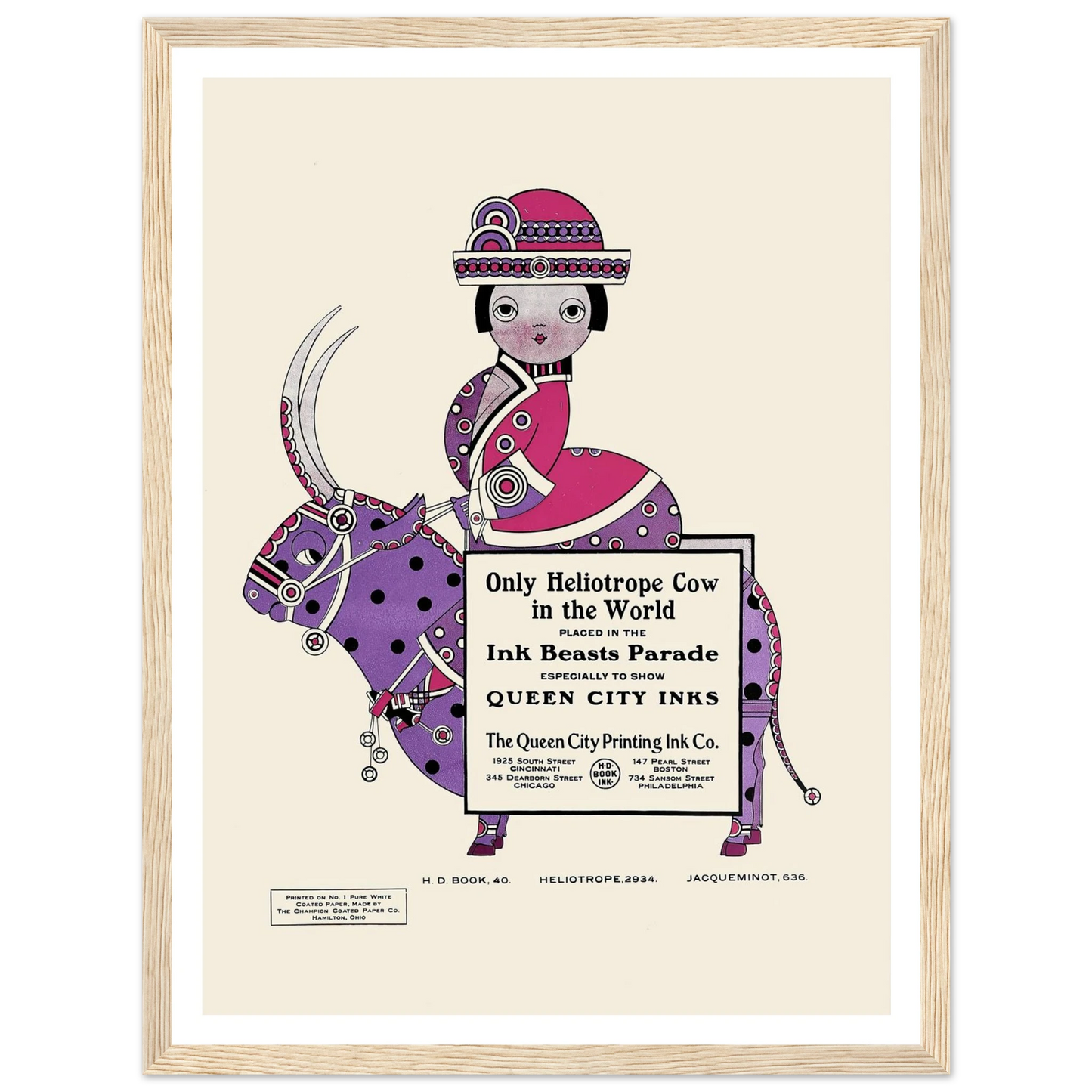 Queen City Ink, Ad. 26 (1890-1913) Art Print | Augustus Jansson - Framed Poster - 30x40 cm / 12x16″ - Black frame