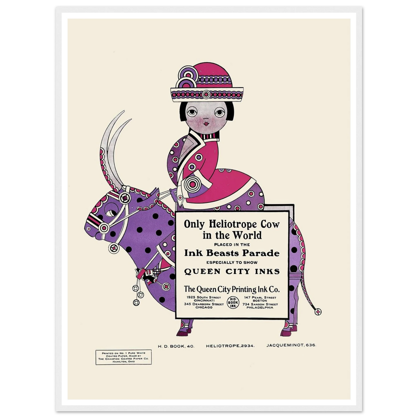 Queen City Ink, Ad. 26 (1890-1913) Art Print | Augustus Jansson - Framed Poster - 30x40 cm / 12x16″ - Black frame