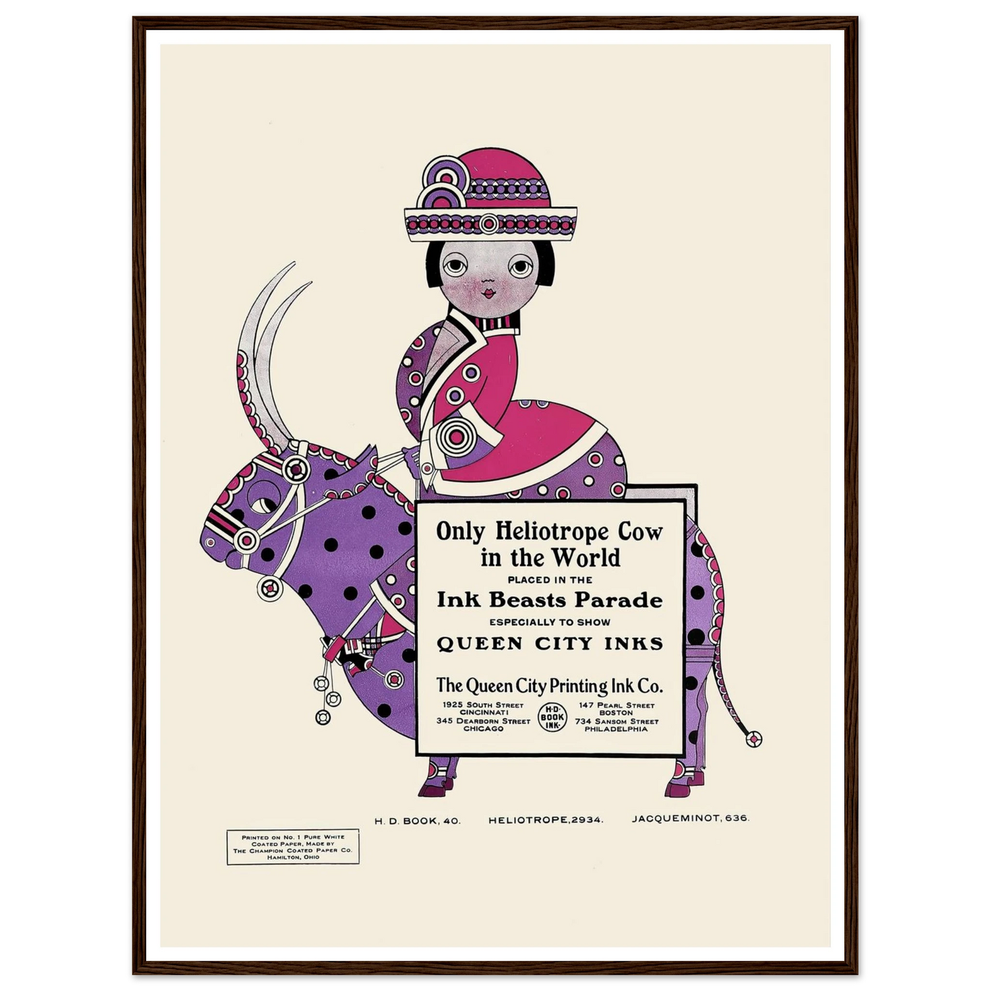 Queen City Ink, Ad. 26 (1890-1913) Art Print | Augustus Jansson - Framed Poster - 30x40 cm / 12x16″ - Black frame