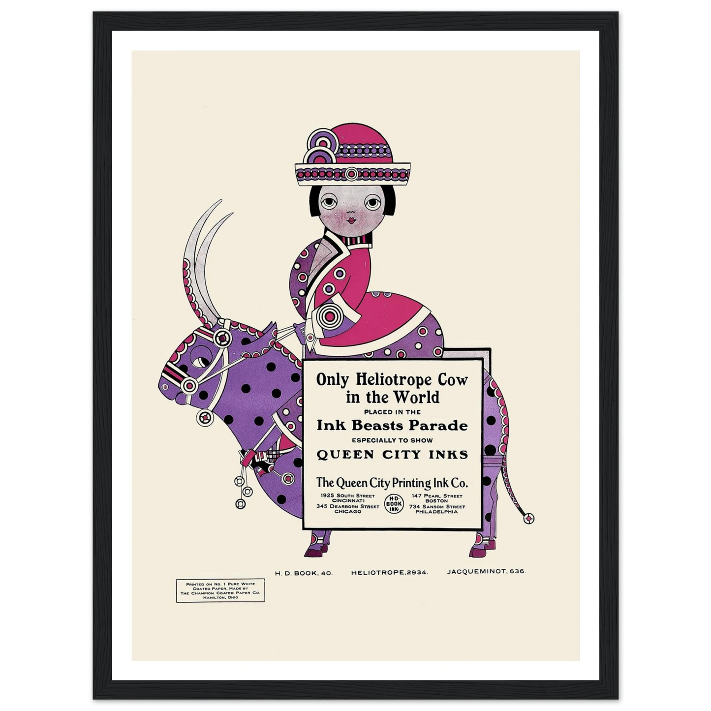 Queen City Ink, Ad. 26 (1890-1913) Art Print | Augustus Jansson - Framed Poster - 30x40 cm / 12x16″ - Black frame