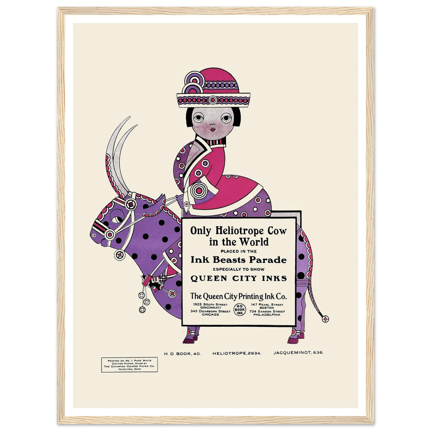 Queen City Ink, Ad. 26 (1890-1913) Art Print | Augustus Jansson - Framed Poster - 30x40 cm / 12x16″ - Black frame