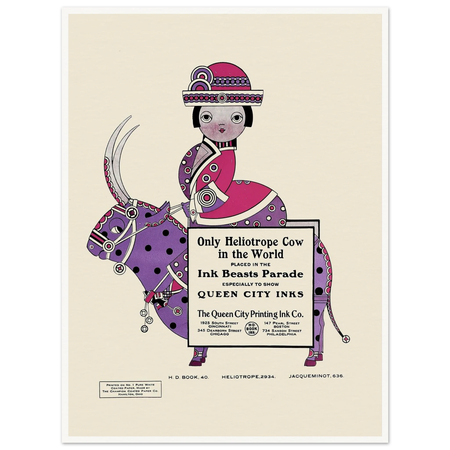 Queen City Ink, Ad. 26 (1890-1913) Art Print | Augustus Jansson - Framed Poster - 30x40 cm / 12x16″ - Black frame
