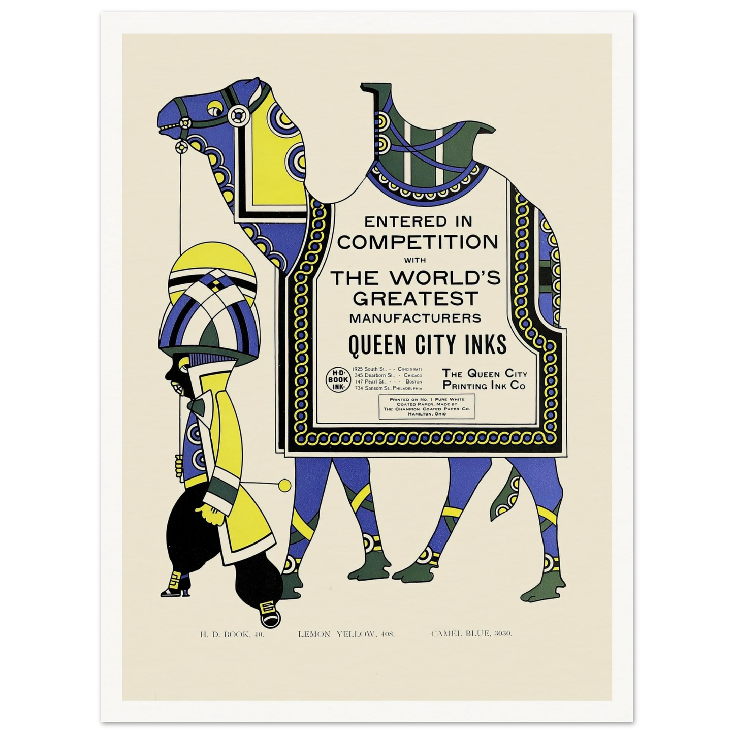 Queen City Ink, Ad. 28 (1890-1913) Art Print | Augustus Jansson - Framed Poster - 30x40 cm / 12x16″ - Black frame