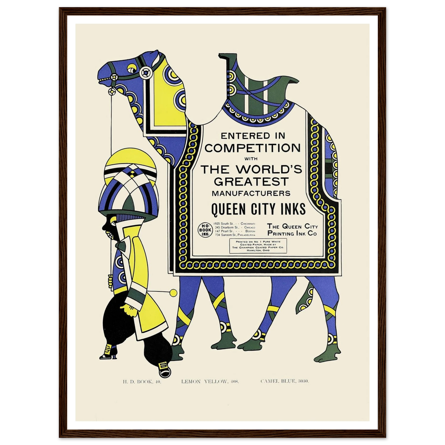 Queen City Ink, Ad. 28 (1890-1913) Art Print | Augustus Jansson - Framed Poster - 30x40 cm / 12x16″ - Black frame