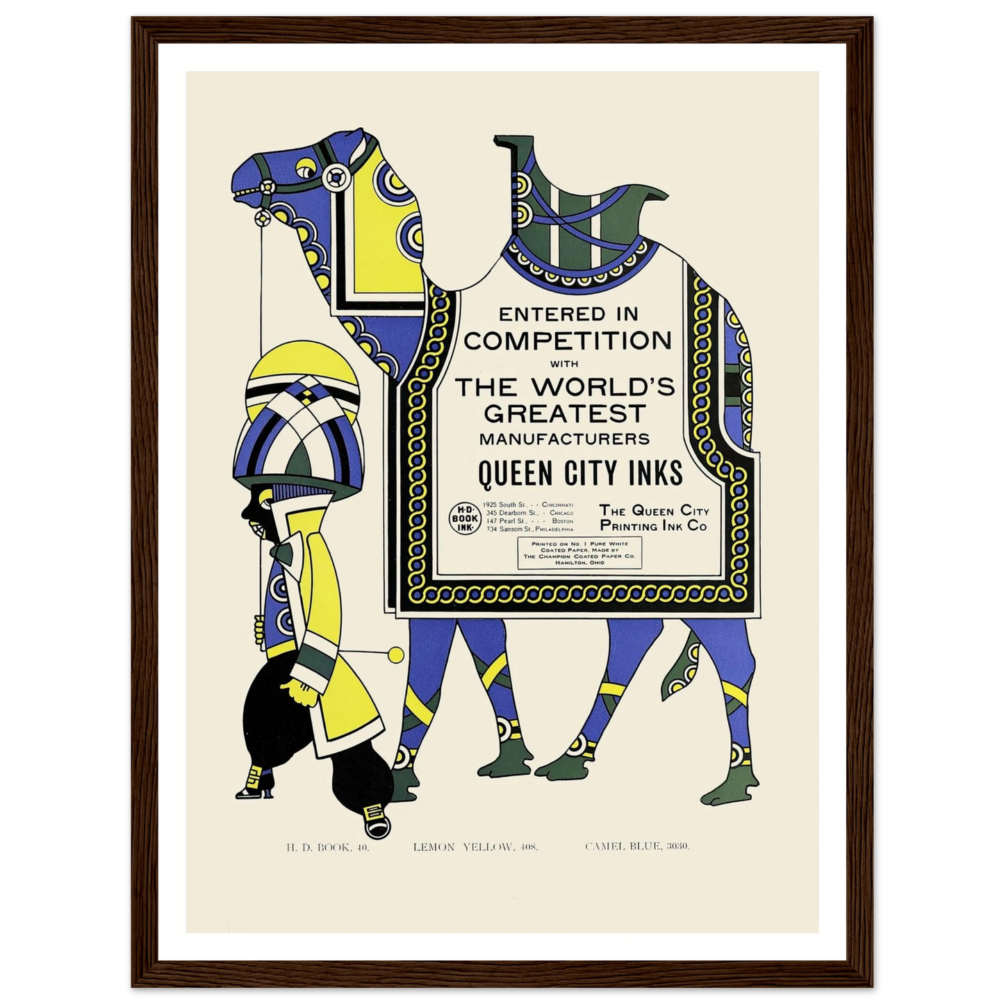 Queen City Ink, Ad. 28 (1890-1913) Art Print | Augustus Jansson - Framed Poster - 30x40 cm / 12x16″ - Black frame
